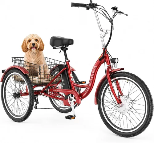 Miniatura 13 de MOONCOOL Triciclo Eléctrico para Adultos 350W/500W 36V/48V Batería Extraíble 20/24/26 Pulgadas 7 Velocidades 3 Ruedas Bicicletas Eléctricas
