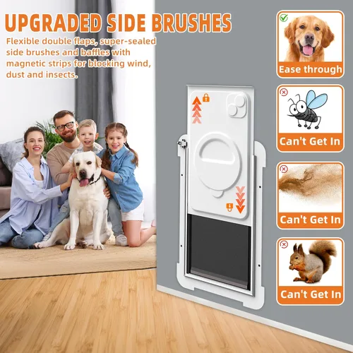 Miniatura 3 de MIAOTONG Puerta de gato para pared, puerta de perro de sellado mejorado para pared, puerta de doble solapa para perros, puerta de perro y gato