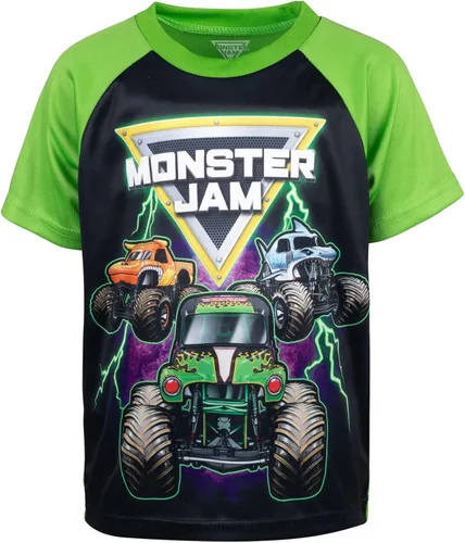 Miniatura 4 de Monster Jam Conjunto de 3 piezas de camiones camiseta sin mangas, pantalones cortos de rizo francés