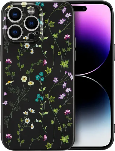 Miniatura 99 de RALEAVO Funda Floral para iPhone 12, Cubierta de Silicona Líquida con Bonito Patrón de Rama de Flores para Niñas y Mujeres, Funda Protectora de Goma