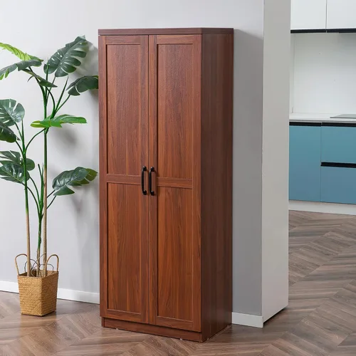 Miniatura 2 de HOMCOM Despensa de cocina de 2 puertas de 63 pulgadas, armario de almacenamiento independiente con estantería de 5 niveles y 2 estantes ajustables