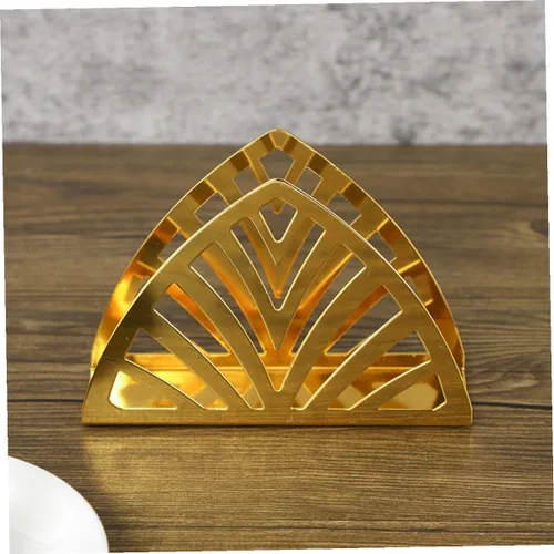 Miniatura 8 de Ciieeo Servilletero de metal dorado con forma geométrica decorativa para mesa de restaurante, práctico soporte de hierro con bordes lisos