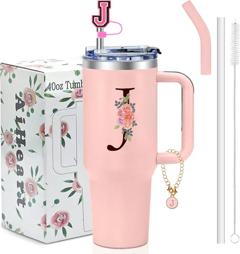 Miniatura 21 de Regalos de cumpleaños para mujeres, vaso con monograma con asa, regalos personalizados para mamá, regalo con monograma para mujer, vasos