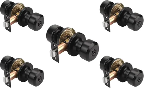 Miniatura 11 de KNOBWELL Paquete de 4 pomos de puerta cuadrados modernos para paso, pomos de puerta interiores, manija de puerta de pasillo y armario, color negro