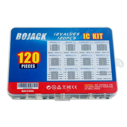 Miniatura 4 de BOJACK 12 valores 120 unids Opamp temporizador Darlington Fotacoplador LM324 LM339 ULN2003AN ULN2803APG LM358P LM386 LM393 NE5532P NE555P UA741CN