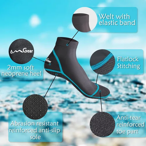 Miniatura 3 de OMGear Calcetines de Agua a Prueba de Arena Botines de Secado Rápido Calcetines de Natación y Buceo para Fútbol de Arena Voleibol de Playa