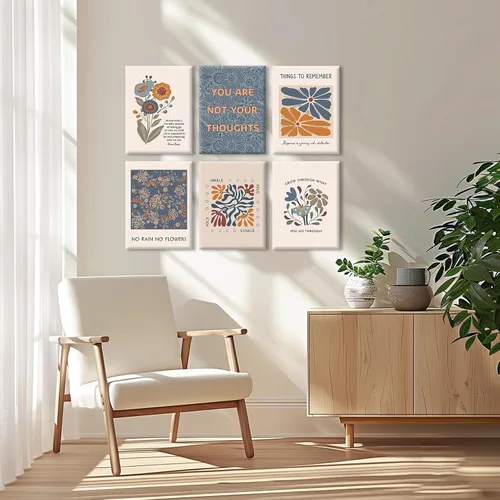 Miniatura 7 de Póster artístico de pared de salud mental, lienzo motivacional, decoración de pared, terapia, oficina, póster bohemio, impresiones inspiradoras