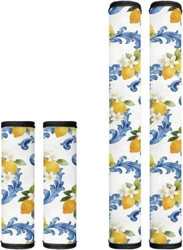 Miniatura 34 de Juego de 4 fundas protectoras de repuesto para manija de puerta de refrigerador con temática de té de la tarde para microondas, horno, refrigerador