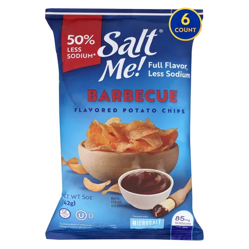 Miniatura 9 de SaltMe! Paquete variado de 4 sabores, 50% bajo en sal, Kosher, sin OMG, Better for You, Original-BBQ-SC & Onion-Ched & Sour Cream 5 onzas, paquete