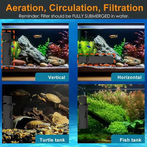 Miniatura 6 de Filtro de tanque de peces con luz U - V y temporizador (3/6/12/24 horas) para limpieza de agua verde, filtro de acuario con filtro de tanque