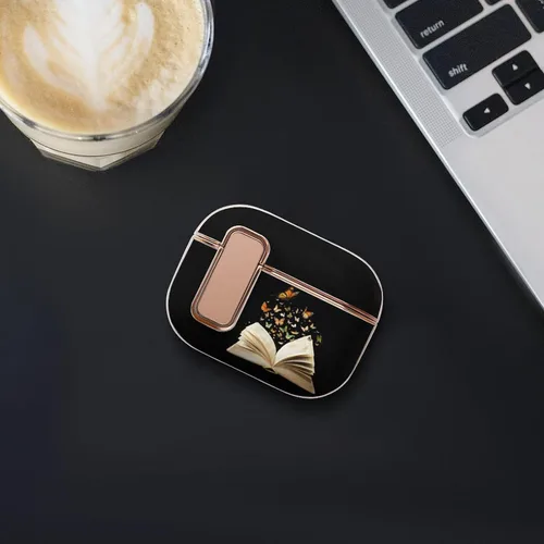 Miniatura 7 de Flying Butterfly from Book - Funda para auriculares compatible con Airpods Pro 2 con hebilla de botón galvanizado