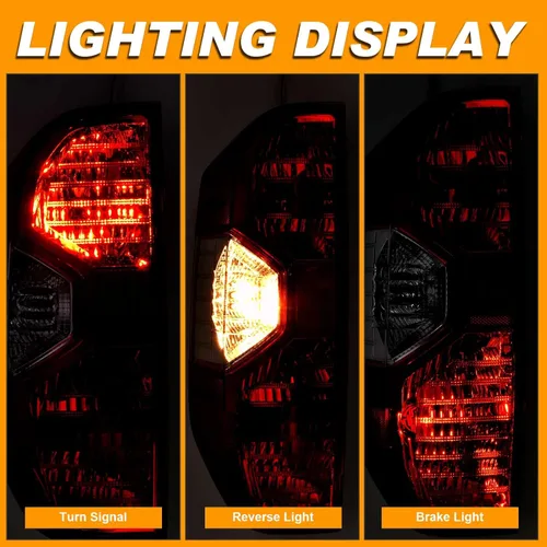 Miniatura 7 de Luz Trasera Compatible con Toyota Tundra 2014-2021 Pickup Lado Izquierdo del Conductor Luz Trasera Conjunto de Lámpara de Freno Trasera sin Bombilla