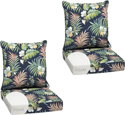 Miniatura 148 de Arden Outdoor Deep Seat Cushion Set, 24 x 24 pulgadas, Cojín para exteriores resistente al clima, a la lluvia y a la decoloración para silla, sofá