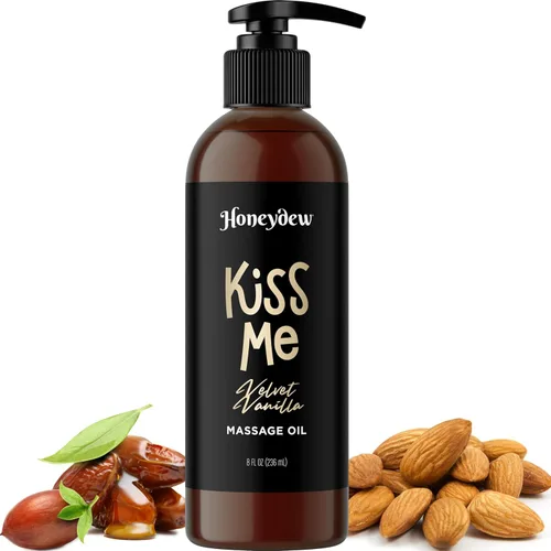 Aceite de masaje sensual de vainilla para parejas, aceite de masaje relajante de cuerpo completo para una cita nocturna con coco hidratante y aceite