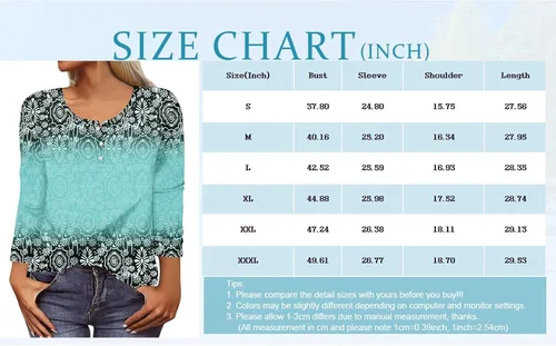 Miniatura 5 de Sweatshirt for Women Printing Long Sleeve Pullover Tops V Neck Button Down T Shirts Comfy Dressy Sweatshirts