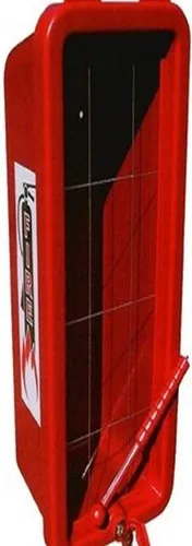 Miniatura 2 de Cato 10501-H Gabinete Principal de Extintor de Incendios de Plástico Blanco para Extintor de 2-1/2 o 5 lb., con Martillo y Cerradura de Cilindro