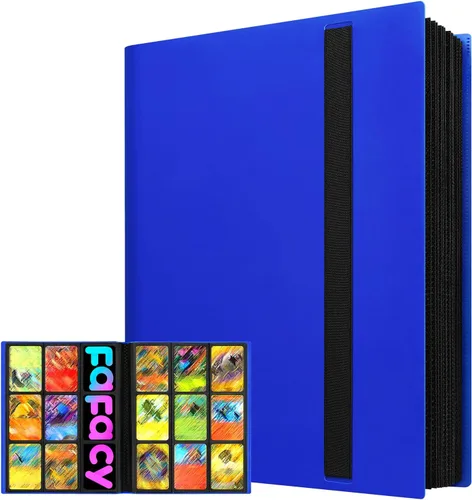 Miniatura 12 de Carpeta de tarjetas coleccionables de 9 bolsillos, carpeta de colección deportiva de alta calidad, libro de tarjetas con fundas de carga lateral