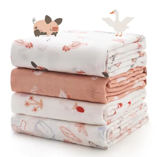 Miniatura 15 de Momcozy Mantas de muselina para bebé, suaves y sedosas de 47 x 47 pulgadas, mantas transpirables para envolver al recién nacido, para niños y niñas