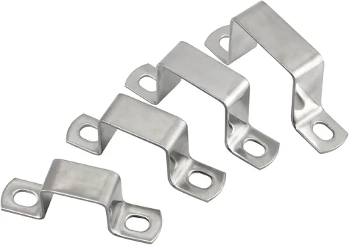 Miniatura 5 de (5 Pieces) M95x45mm Square Tube Bracket 304 Stainless Steel U Shape Metal Bracket Pipe Hanger Strap Hose Clamp With Screws