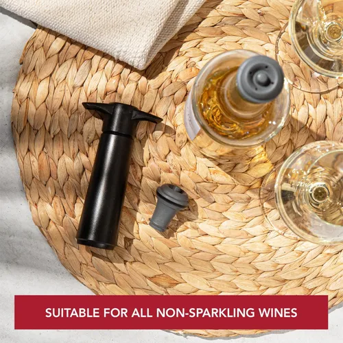 Miniatura 25 de Vacu Vin Concierto para guardar vino con 4 tapones de vacío - Bomba preservadora de vino premium - sello hermético mantiene el vino fresco durante
