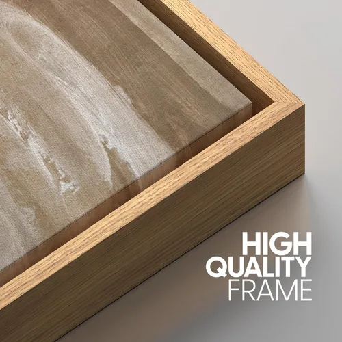 Miniatura 382 de SIGNWIN Lienzo enmarcado para pared, arte con pinceladas de flujo neutro en tonos beige abstractos, ilustraciones, arte moderno, decorativo