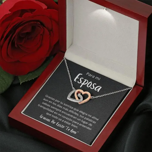 Miniatura 9 de Leo's Print Shop Collar de Corazones para mujer, regalo para esposa en su cumpleaños, regalos de aniversario para mi esposa, Acero inoxidable