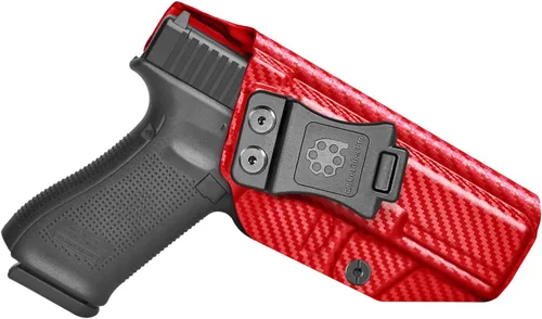 Amberide IWB Kydex Holster for Glock 17/22 / 31/34 Gen 1-5, Concealed Carry, MOS and Non-MOS Options Available, Adjustable Cant, Posi-Click Fibra de