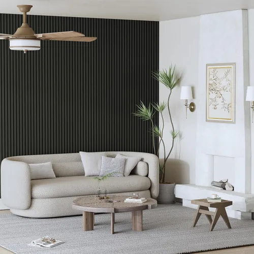 Miniatura 10 de Casaphoria Paneles de pared acústicos, 2 piezas de 47.2 x 23.6 pulgadas, paneles de pared de listones de madera para oficina en casa y paredes Roble