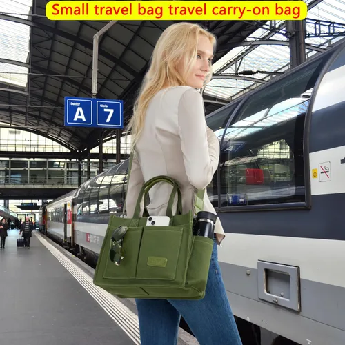Miniatura 8 de Bolso de mano para mujer con compartimentos, bolso grande de lona para mujer, bolso cruzado de trabajo, portátil, bolsa de libros, bolsos de hombro