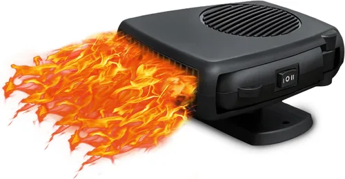 Calentador y ventilador de coche de 12 V 200 W, descongelador portátil de modo dual, giratorio de 360° para desempañar el parabrisas del calentador