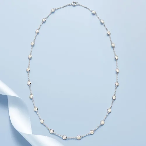 Miniatura 8 de Ross-Simons 10.00 ct. t.w. Bezel-Set CZ Station Necklace in Sterling Silver