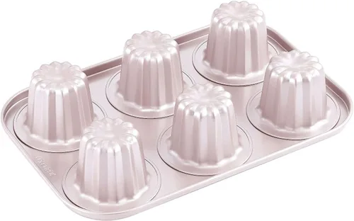 Miniatura 14 de CHEFMADE Molde de Pastel Canelé, Molde de 6.6 cm Antiadherente para Magdalenas y Cupcakes para Hornear al Horno (Oro Champán)