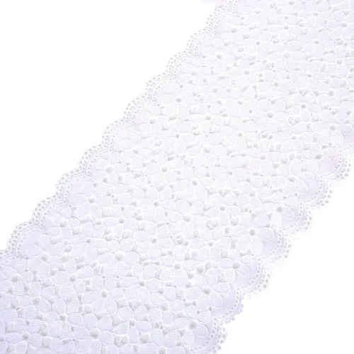 Miniatura 10 de Cinta de encaje floral de 5 yardas, tela bordada elástica de encaje de tul para accesorios para el cabello, manualidades, decoración de fiesta