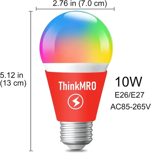 Miniatura 2 de Bombillas LED que cambian de color con mando a distancia RGBW de 10 W (equivalente a 85 W), A19 E26/27, lámpara de repuesto, blanco cálido, función