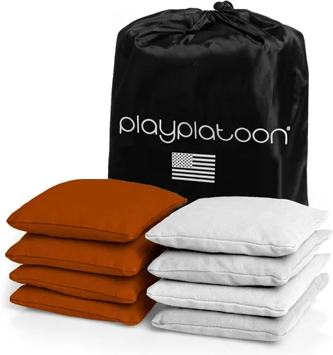 Miniatura 8 de Bolsas de cornhole de tela de pato resistentes a la intemperie premium de Play Platoon - Juego de 8 bolsas de frijoles para juego de Corn Hole