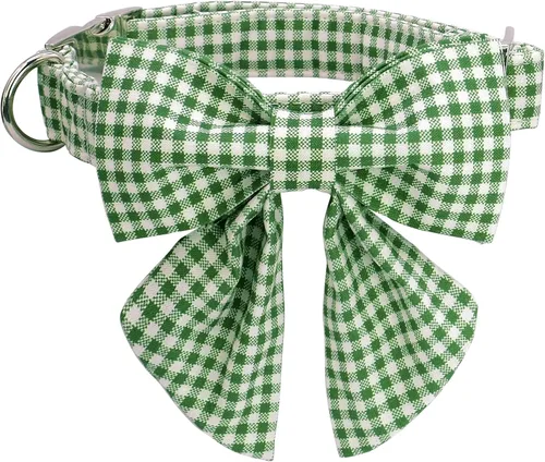 Miniatura 14 de Lionet Paws Collar de primavera para perro con lazo marinero, suave, cómodo, ajustable, lindo collar de margaritas para perros grandes, cuello de 16