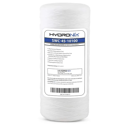 Hydronix SWC-45-10100 Cartucho universal de filtro de agua para heridas de sedimentos para toda la casa 4.5" x 10" - 100 micrones