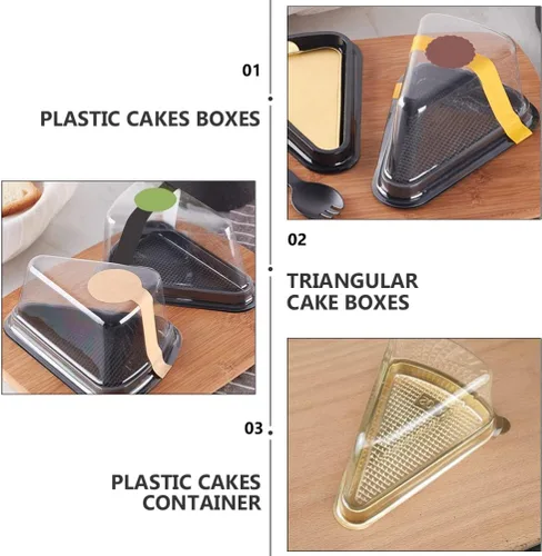 Miniatura 4 de Abaodam Cajas triangulares para rebanadas de pastel de 5.5 pulgadas, transparentes, reutilizables, con tapas, para pasteles de queso, mousse