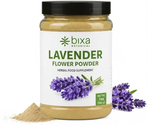 bixa BOTANICAL Lavanda en polvo para bebidas | Lavandula angustifolia | Lavanda para café, hornear, lattes, batidos y té | Polvo culinario