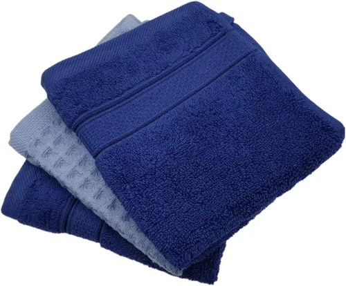 Miniatura 2 de Toallas de cocina turcas Paquete de 3 (2 toallas pequeñas de rizo + 1 mini toalla de gofre), 12 x 12 pulgadas, toallas de mano para baño, toallas