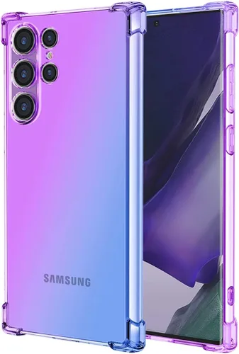 Miniatura 9 de Funda para Galaxy S22 Ultra 5G, bonita funda transparente para teléfono con degradado, funda delgada y antiarañazos de TPU flexible, funda dorado