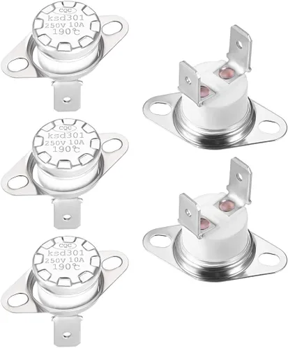 Miniatura 5 de uxcell KSD301 Termostato 266.0 °F/266°F 10A Normalmente Cerrado N.C Ajuste Snap Disc Interruptor de temperatura para microondas, horno, cafetera 2