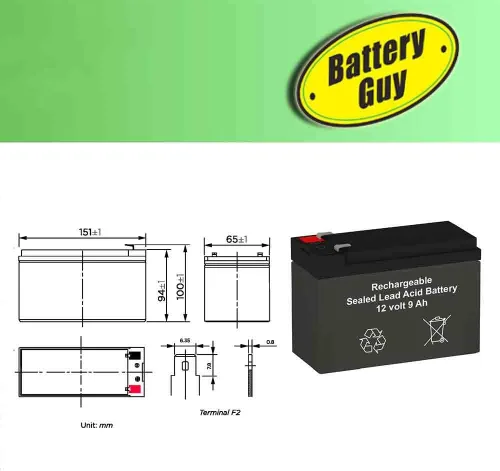 Miniatura 6 de BatteryGuy Batería recargable de alta velocidad sellada de plomo ácido de 12v 9Ah - (cantidad de 2)