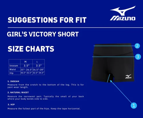 Miniatura 3 de Mizuno Girls' Youth Victory 3.5" Inseam Volleyball Shorts