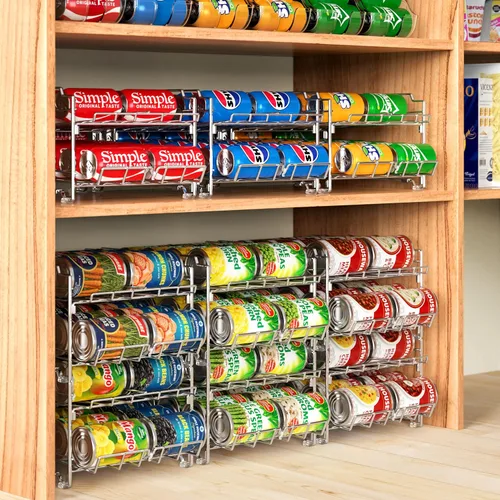 Miniatura 6 de Simple Houseware Dispensador de latas de carga frontal de doble fila, cromado