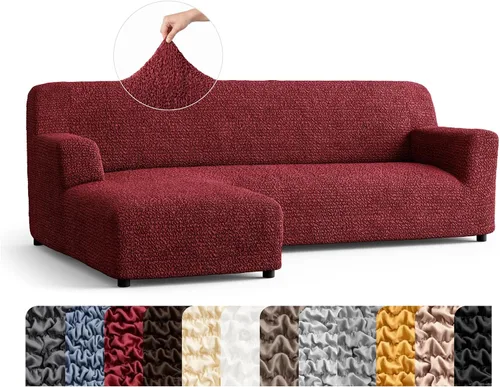 Miniatura 26 de PAULATO BY GA.I.CO. Funda de sofá modular, funda para sofá chaise longue en forma de L, fundas lavables para sofá esquinero, funda elástica de Gris