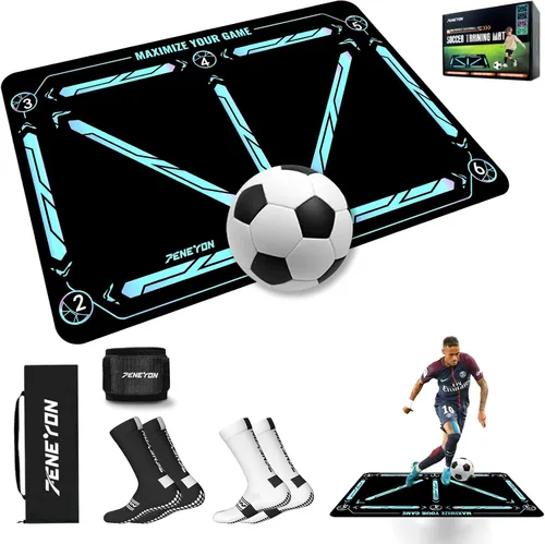 Miniatura 12 de Soccer Training Equipment,Soccer Training Mat Improve Strength,Agility and Coordination,Anti-Slip Silent Absorption Soccer Footwork Training