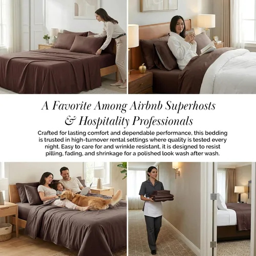 Miniatura 213 de Southshore Fine Living, Inc. Juego de 7 piezas de sábanas King divididas para cama ajustable, juego de sábanas King divididas con bolsillo de 21