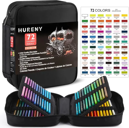 Lápices de colores para libros de colorear para adultos, 72 lápices de dibujo con núcleos suaves a base de aceite, suministros de arte profesionales