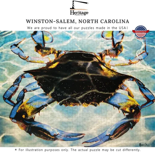 Miniatura 3 de William Bock - Rompecabezas de 550 piezas para adultos - Blue Crab Bay - Rompecabezas de playa para mujeres y hombres - Rompecabezas geniales - Arte